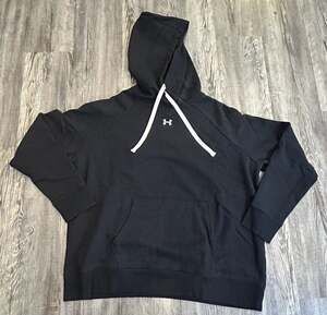 Under Armour Men's Rival Fleece Hoodie XXL Black Loose Fit